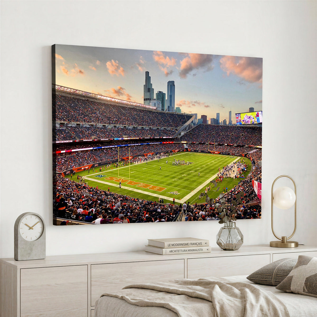 55377093-PAN-FL-20X10 - Chicago Bears Soldiers Field Wall Art Canvas Print, Man Cave Wall Decor