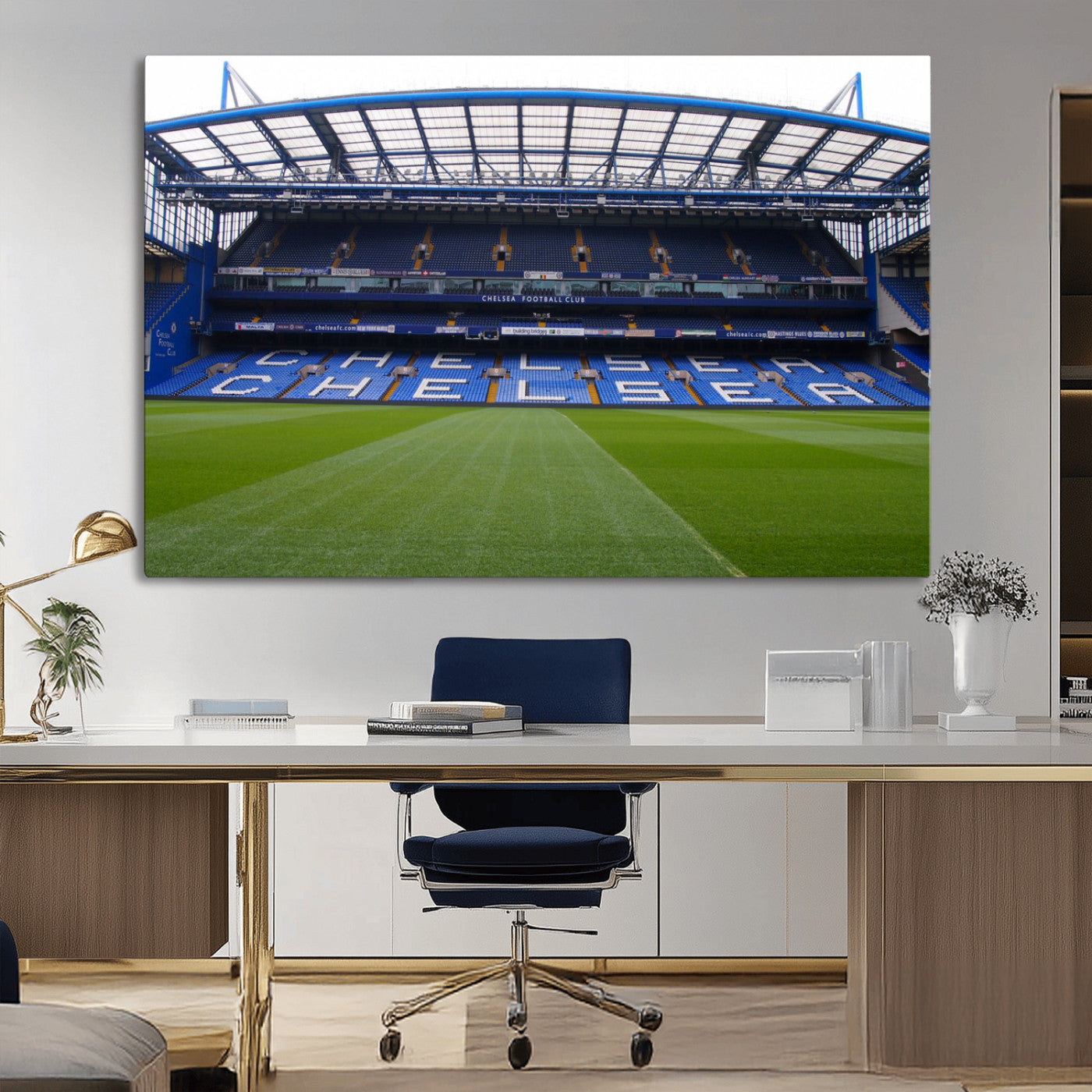 38616413CHELSA-MGV-CV-36X24-Stamford Bridge Chelsea Football Stadium Canvas Wall Art Print – Immersive Stadium Experience for Soccer Fans – Ready to Hang