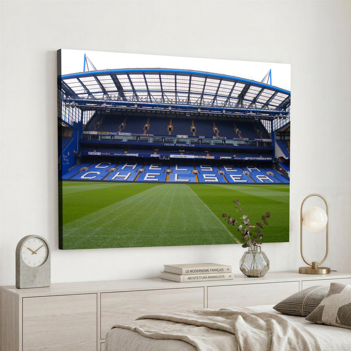 38616413CHELSA-MGV-CV-36X24 - Stamford Bridge Chelsea Football Stadium Canvas Wall Art