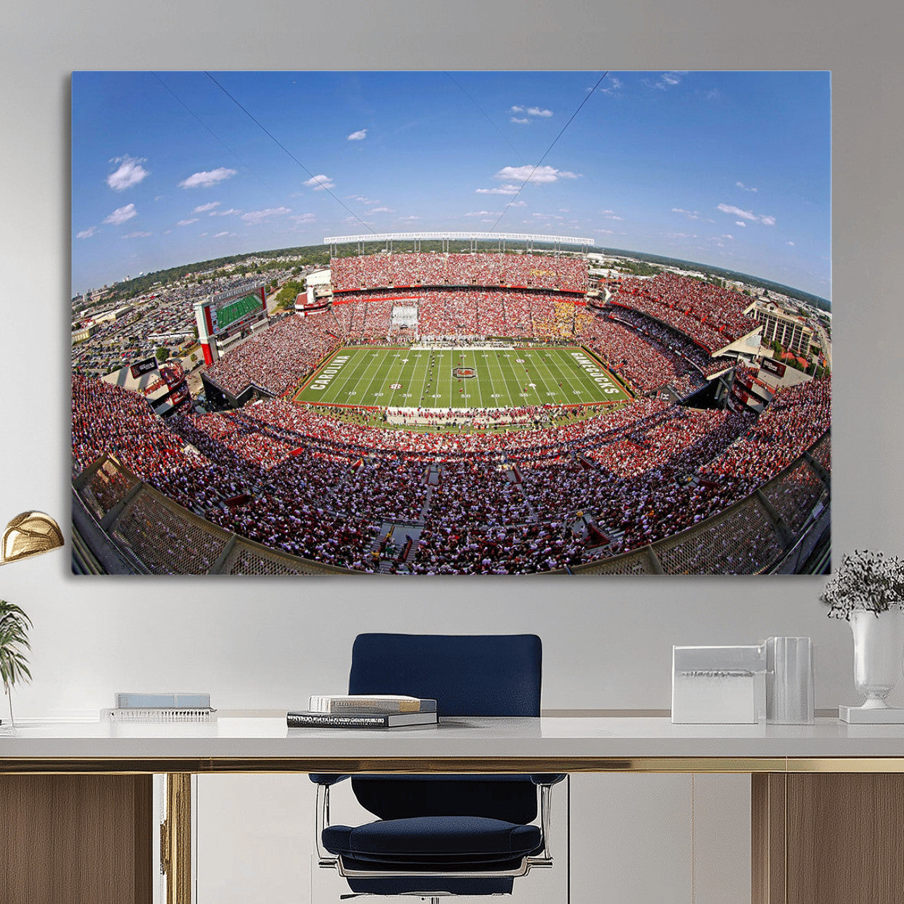 29492070-MGV-CV-36X24 - William Brice Stadium Wall Art Canvas Print – Stadium Crowd Sports Field Outdoor Event Football Game Artwork for Home Office