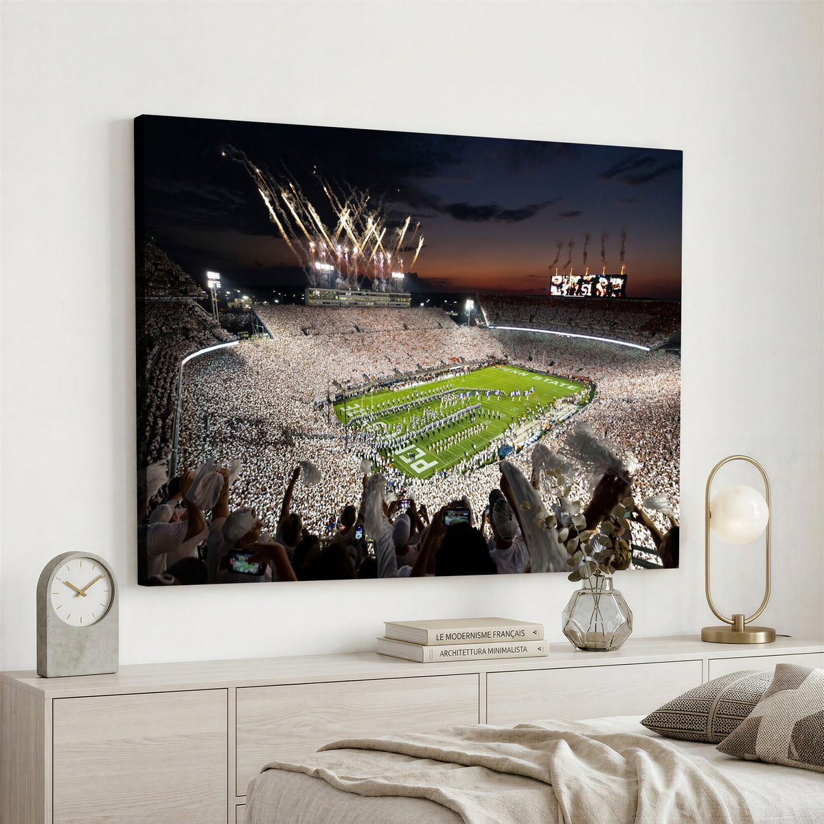 26666-MGV-CV-36X24 - Penn State Stadium Wall Art Canvas Print, White Out