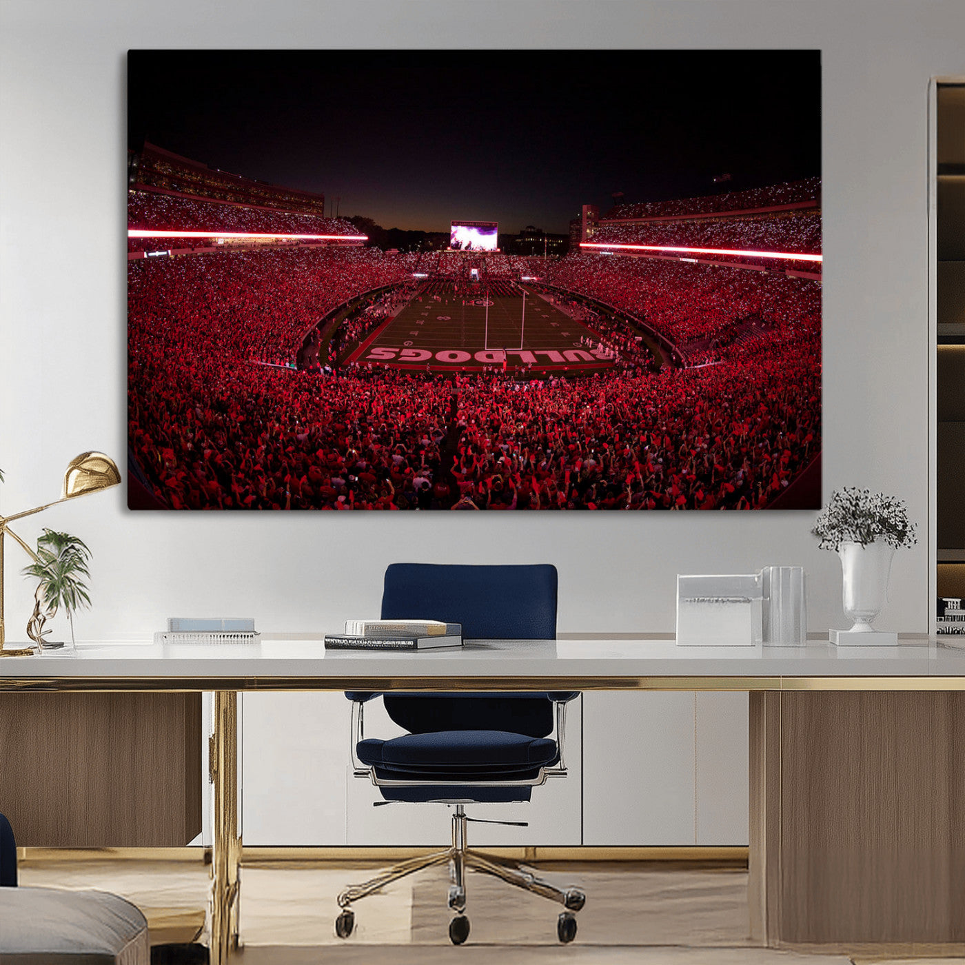 Dooley Stadium Wall Art Print, Sports Arena Canvas Wall Art, Dooley Field at Sanford Stadium Canvas Print, Modern Athletic Field Art Printing