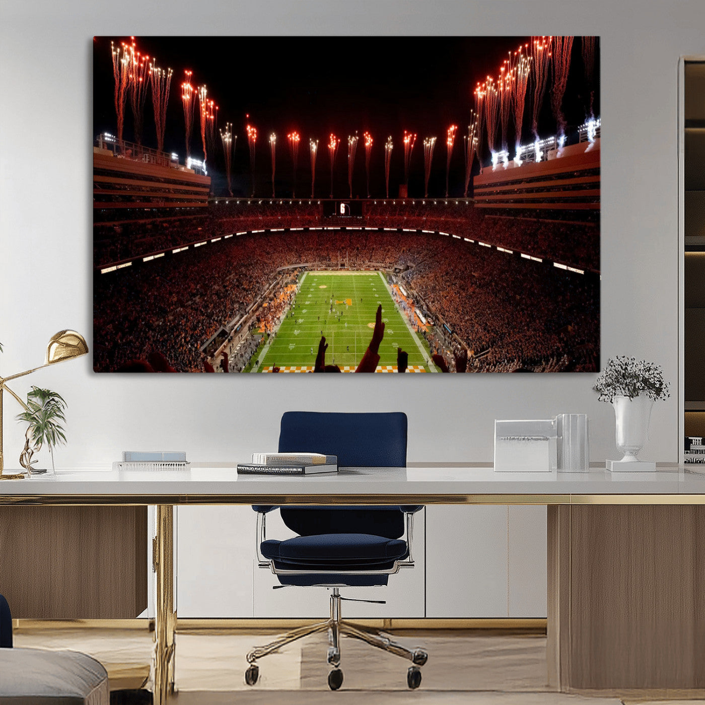 73358115-MGV-CV-36X24-Tennessee Neyland Stadium Wall Art Print, Sports Arena Canvas Wall Art, Panoramic Stadium Canvas Print, Modern Athletic Field Art Printing