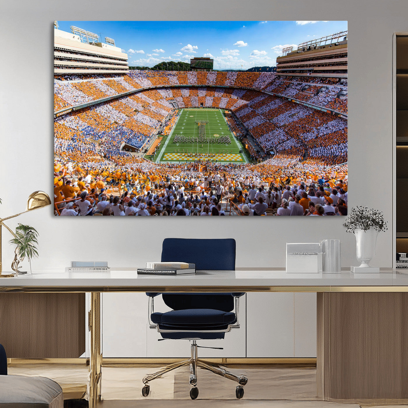 Tennessee Neyland Stadium Wall Art Print, Sports Arena Canvas Wall Art, Panoramic Stadium Canvas Print, Modern Athletic Field Art Printing