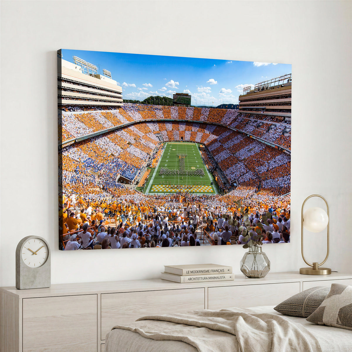 77097951-MGV-CV-36X24 - Tennessee Neyland Stadium Wall Art, Sports Arena Canvas, Extra Large Game Room Wall Decor