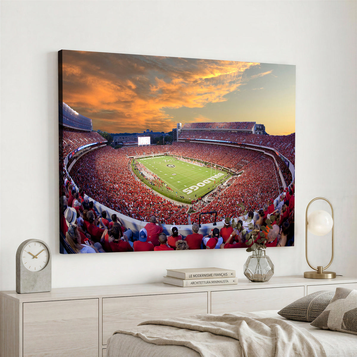 73680988-MGV-CV-36X24 - Dooley Stadium Wall Art, Sports Arena Canvas Print, Dooley Field, Framed and Ready to Hang