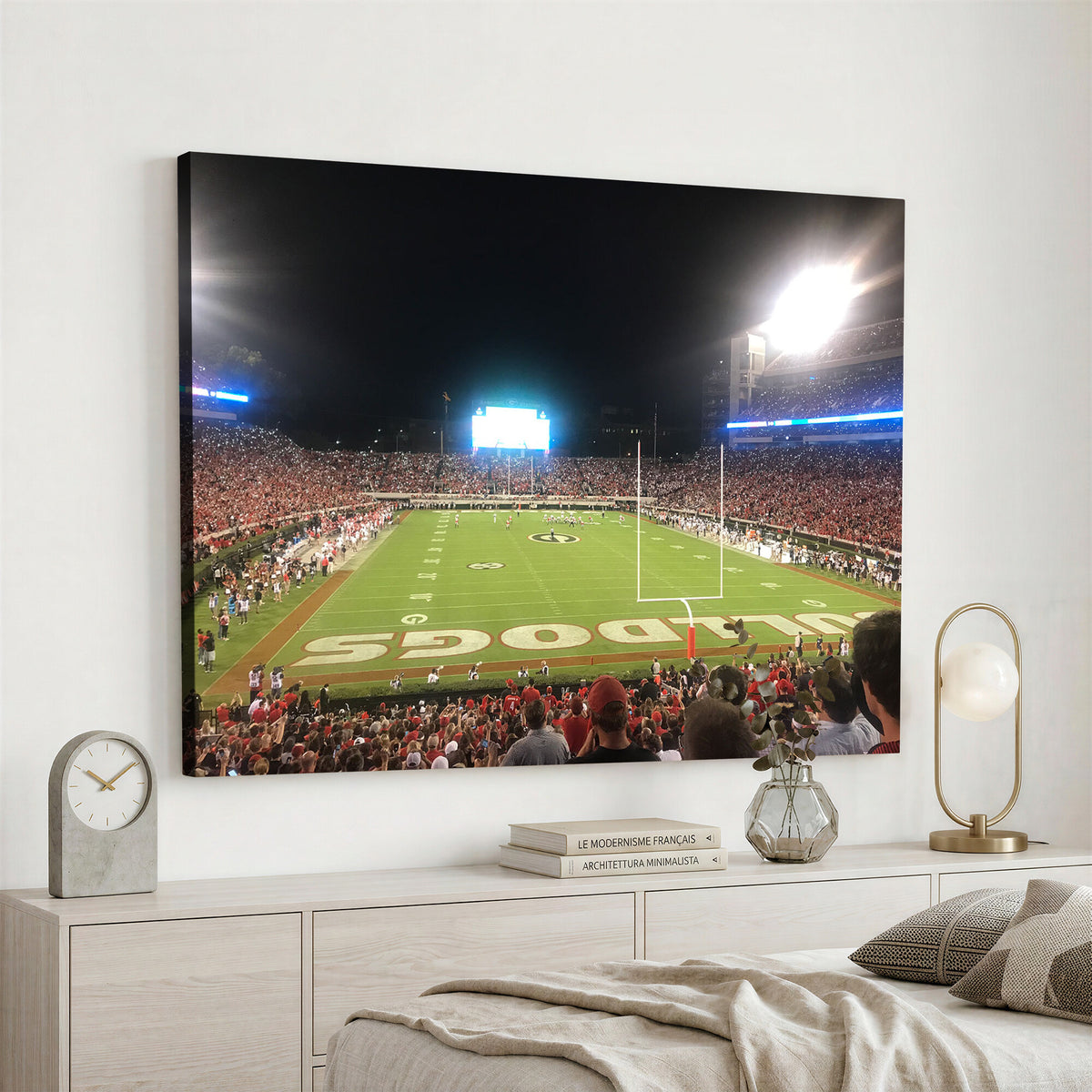 16230786-MGV-CV-36X24 - Dooley Stadium Wall Art, Sports Arena Panoramic Canvas Print, Modern Stadium Landscape Artwork for Home, Office