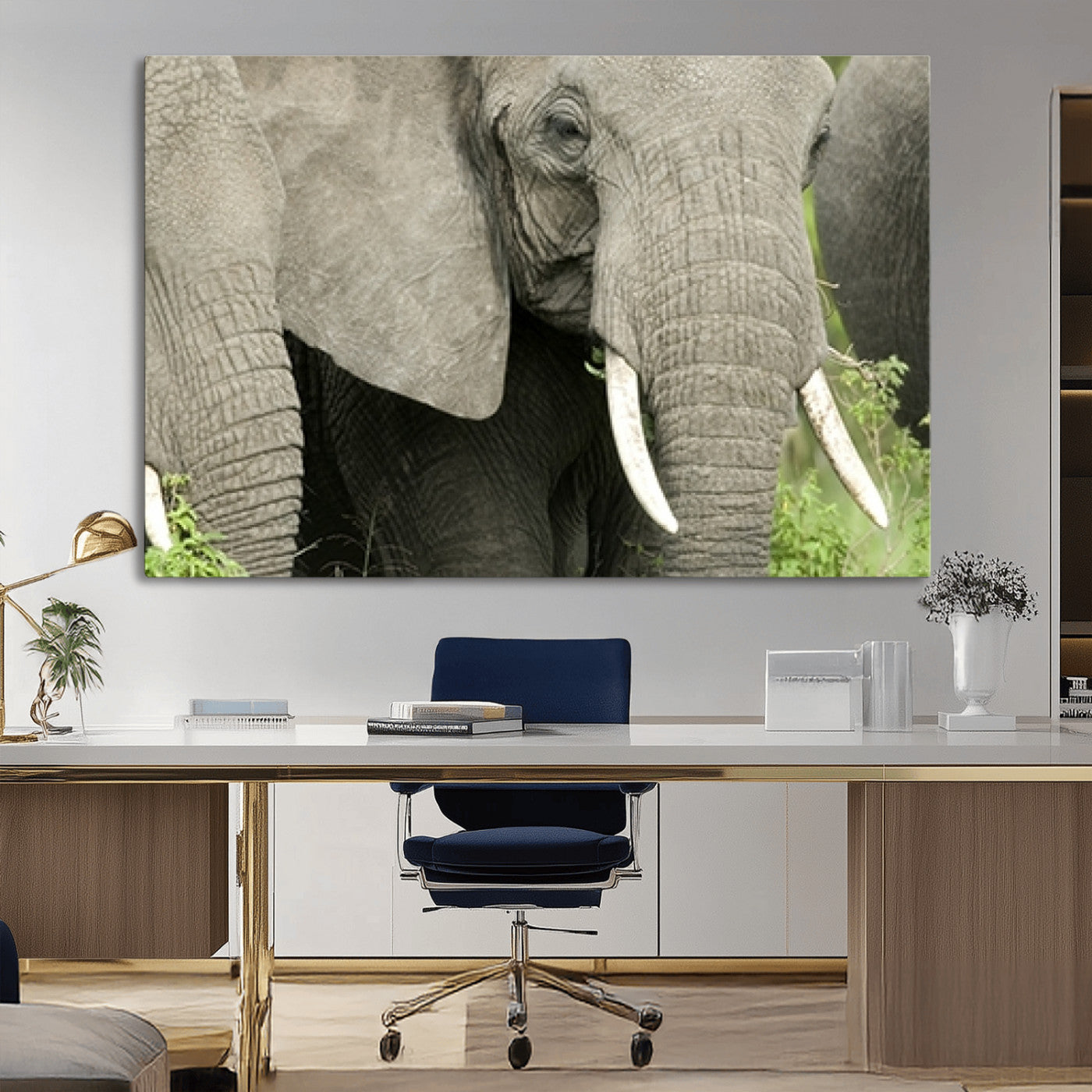 MGV-CV-36X24 - Wild Elephant Wall Art Canvas Print