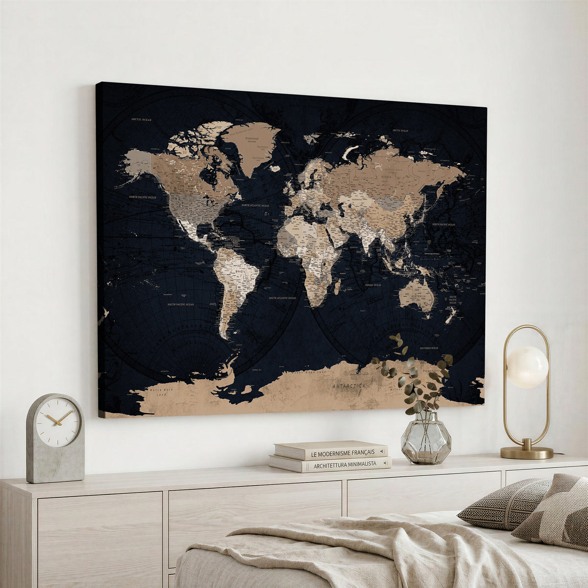 25812727-MGV-CV-36X24 - Grunge Wall Art World Map Canvas Print