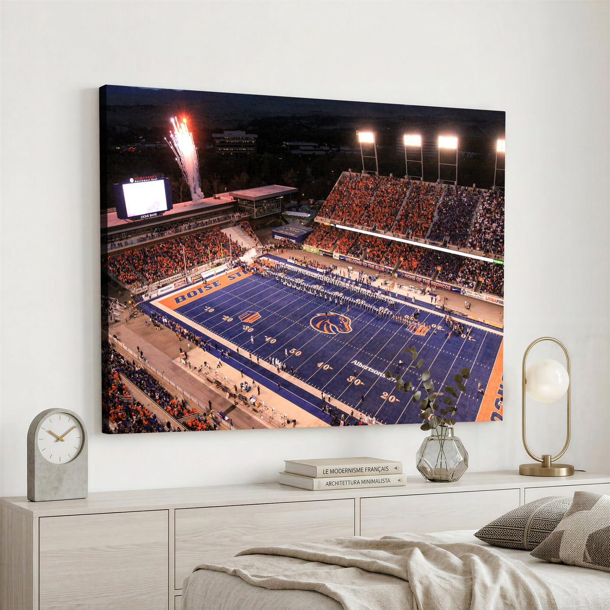 58849575-MGV-CV-36X24 - Boise State Stadium Large Wall Art Canvas Print for Living Room and Game Room Decor