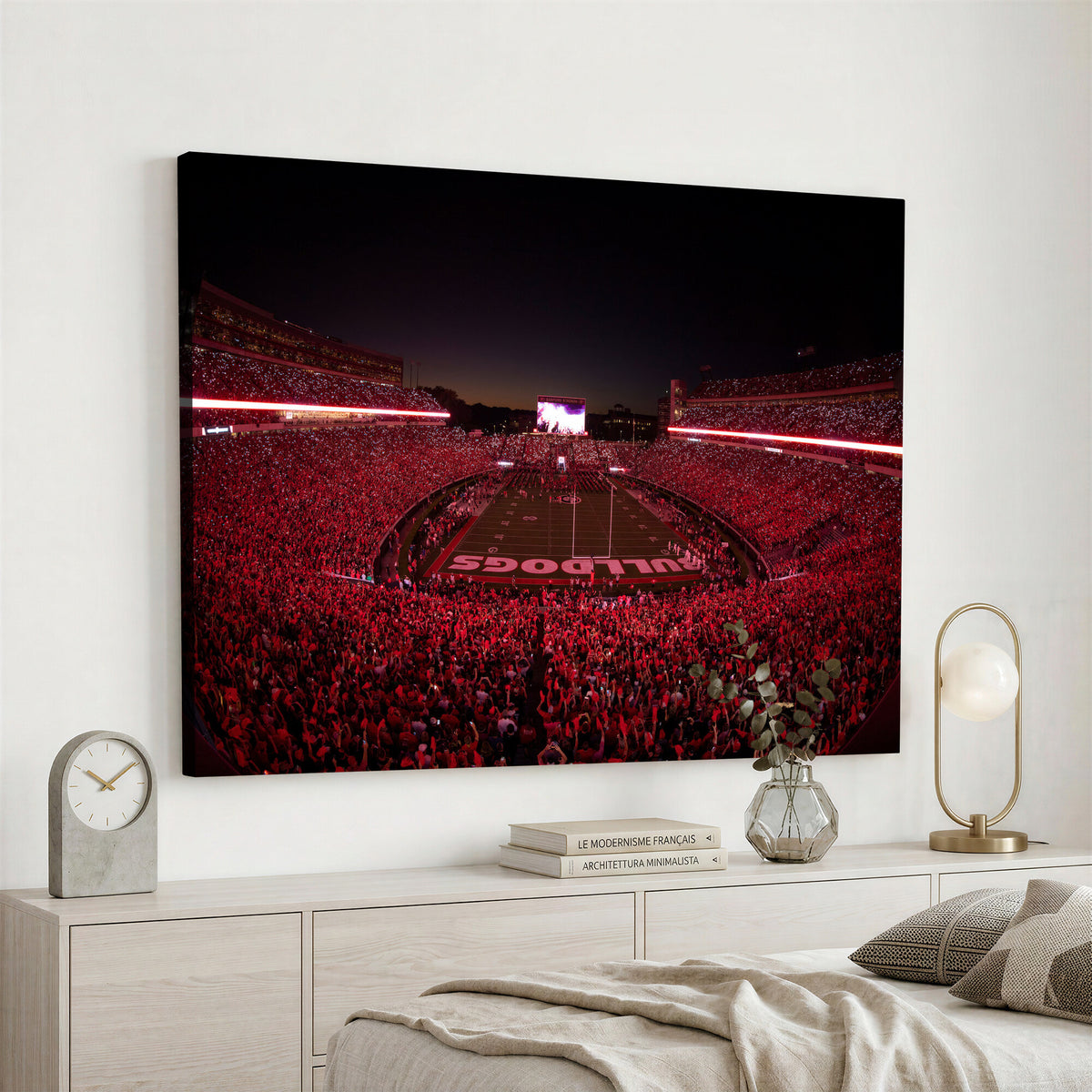 76277124-MGV-CV-36X24 - Sanford Stadium Wall Art Canvas Print – Georgia Bulldogs Football Artwork Print for Home, Office, and Sports Room Decor
