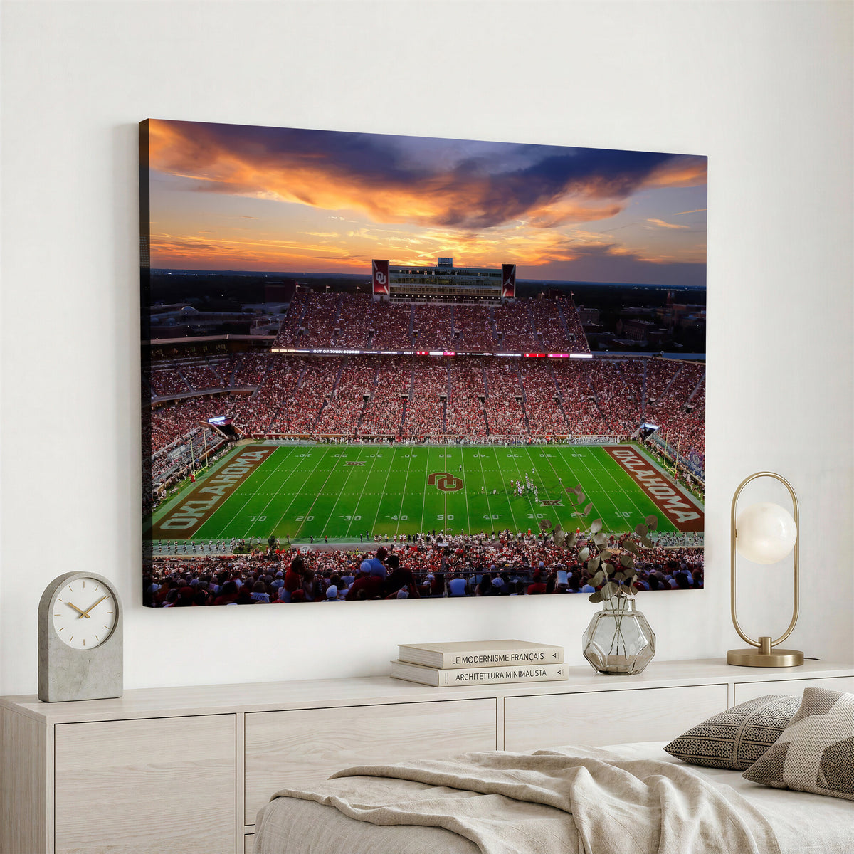 51457497-MGV-CV-36X24 - Oklahoma Sooners Stadium Wall Art Canvas Print, College Football Decor
