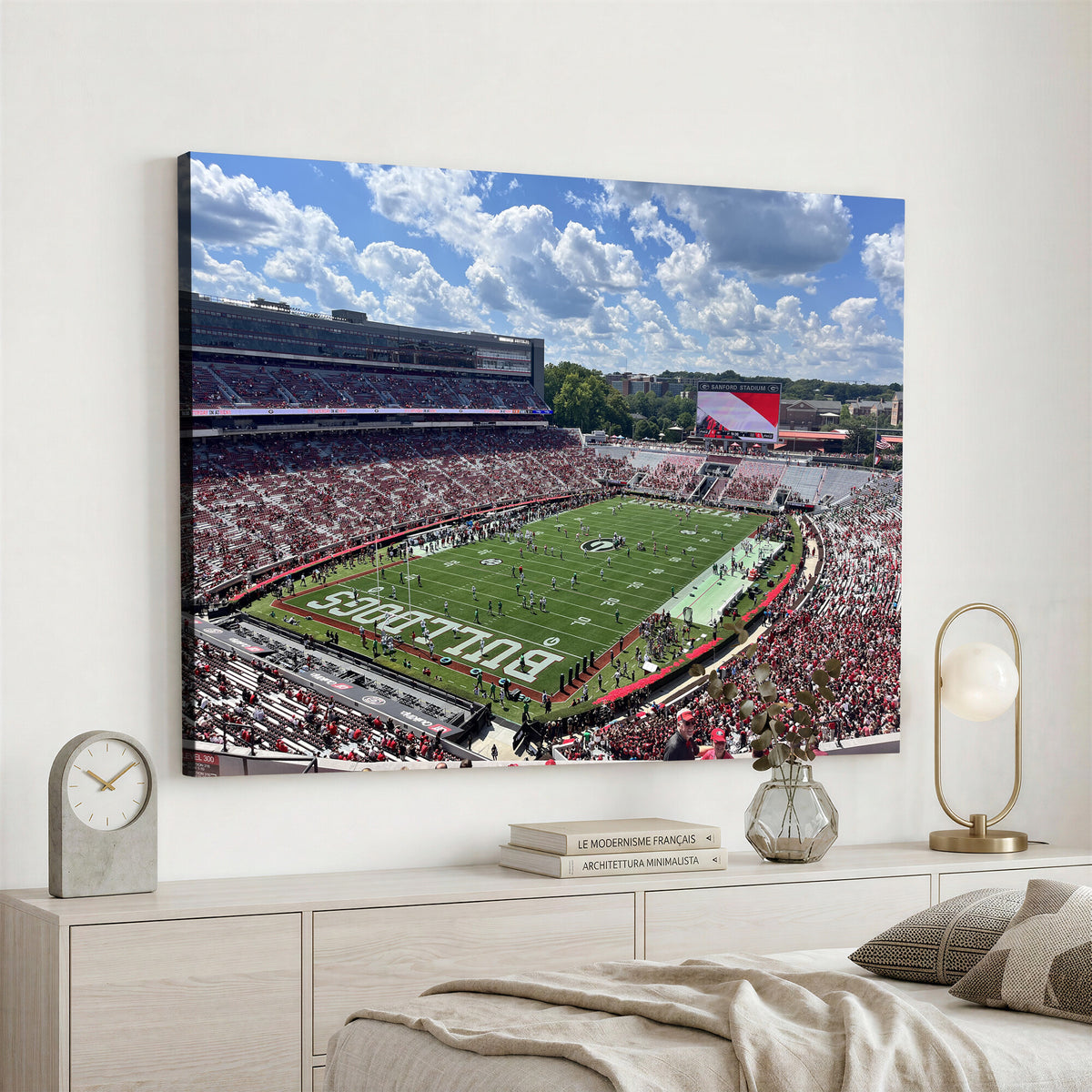 10665453-MGV-CV-36X24 - Georgia Bulldogs Stadium Wall Art Canvas Print, Sanford, Framed and Ready to Hang