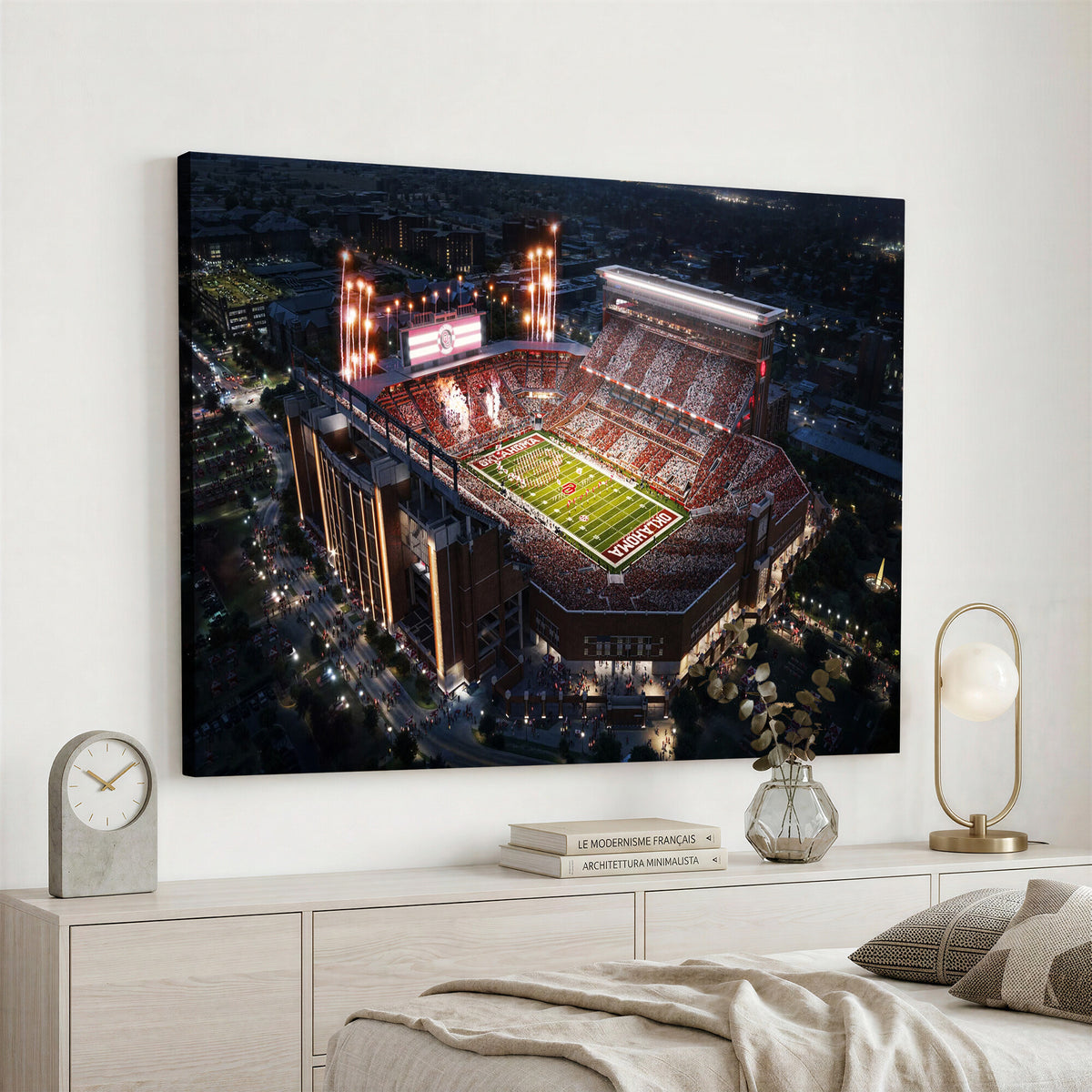 16867141-MGV-CV-36X24 - Oklahoma Memorial Stadium, Gaylord Memorial Stadium Wall Art