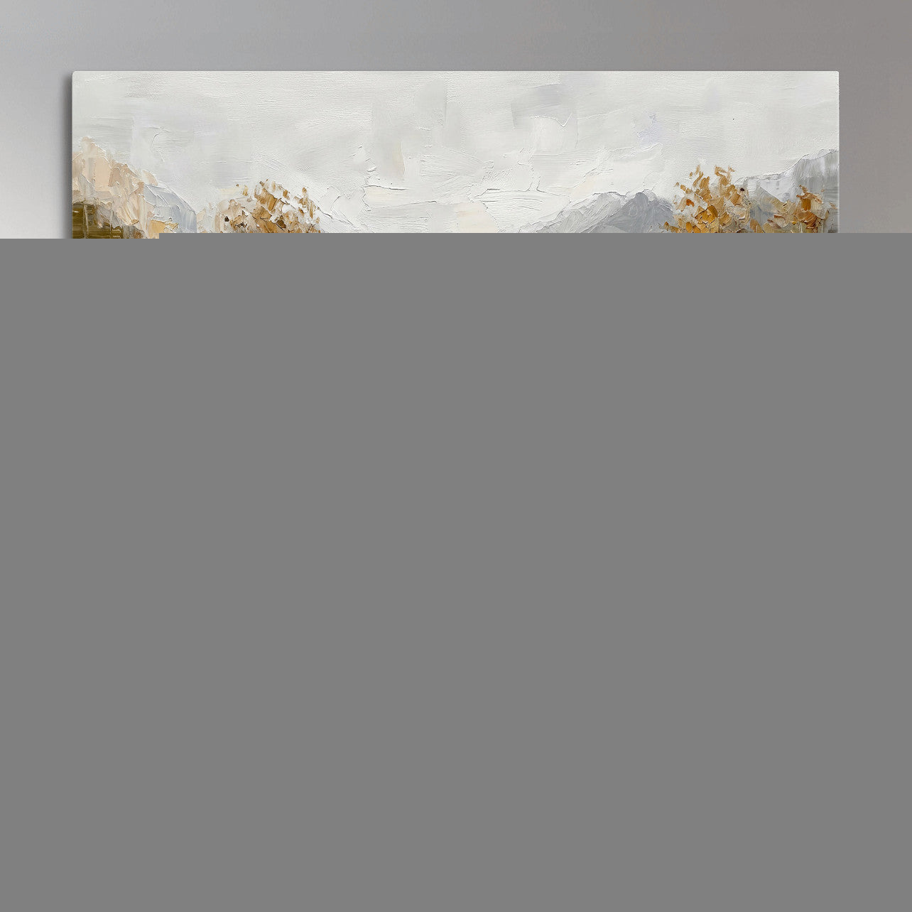 78227690-MGV-CV-36X24 - Neutral Abstract Lake Landscape Wall Art Canvas Print, Modern Minimal River Reflection Canvas Print, Beige Gray Contemporary Nature Art Printing