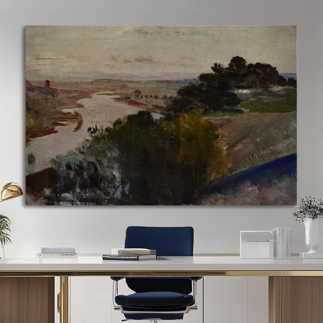 55507874-MGV-CV-36X24 - Jacek Malczewski Landscape at the Vistula Wall Art Canvas Print