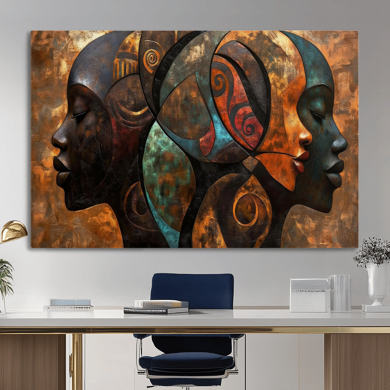 81517886-MGV-CV-36X24 - Abstract Afro American Women Wall Art Canvas Print
