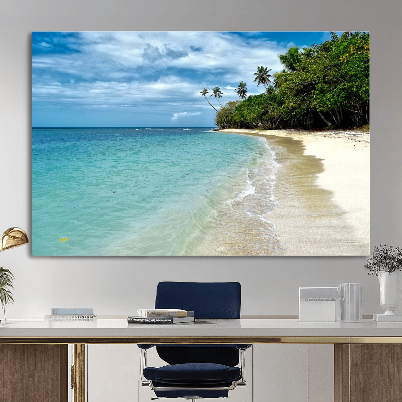 50626792-MGV-CV-36X24 - Puerto Rico Beach Paradise Wall Art – Tropical Coastal Print