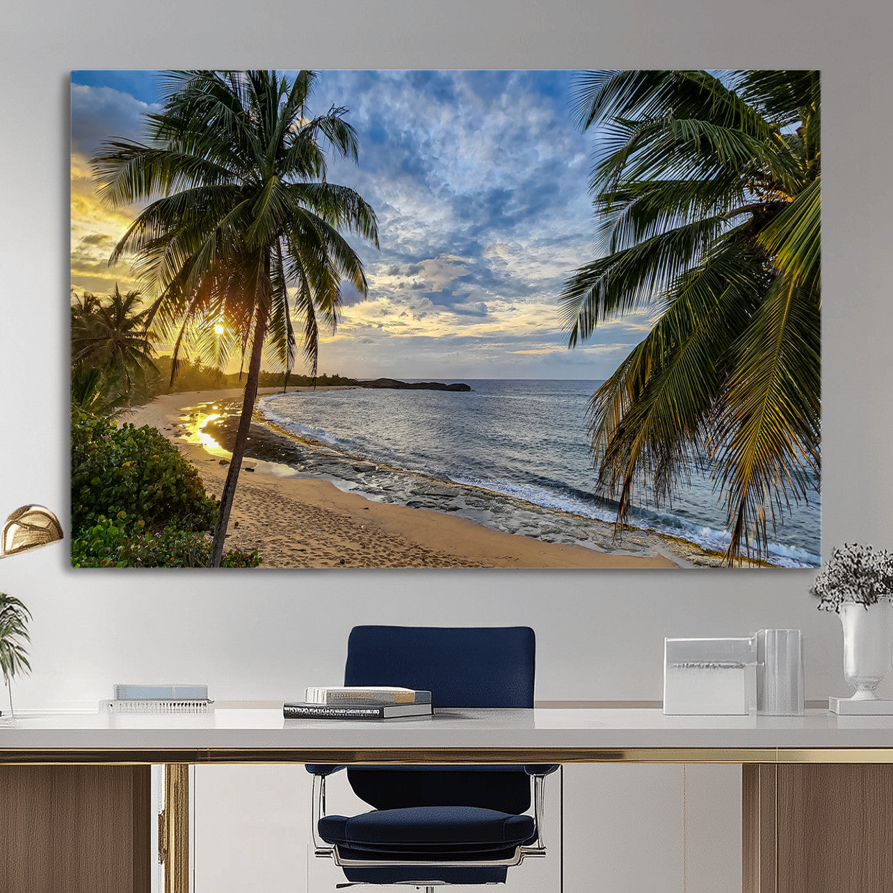 83399063-MGV-CV-36X24 - Puerto Rico Beach Paradise Wall Art – Tropical Coastal Print