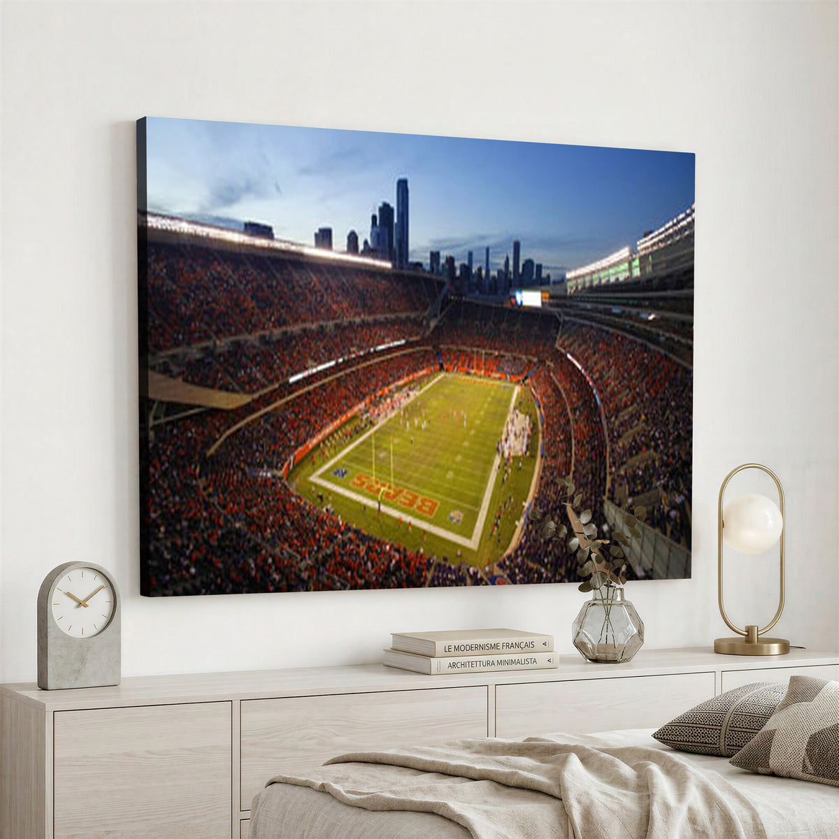 50691720-MGV-CV-36X24 - Chicago Bears Soldier Field Canvas Wall Art, NFL Stadium Panorama Print, Football Arena Photography for Sports Fans