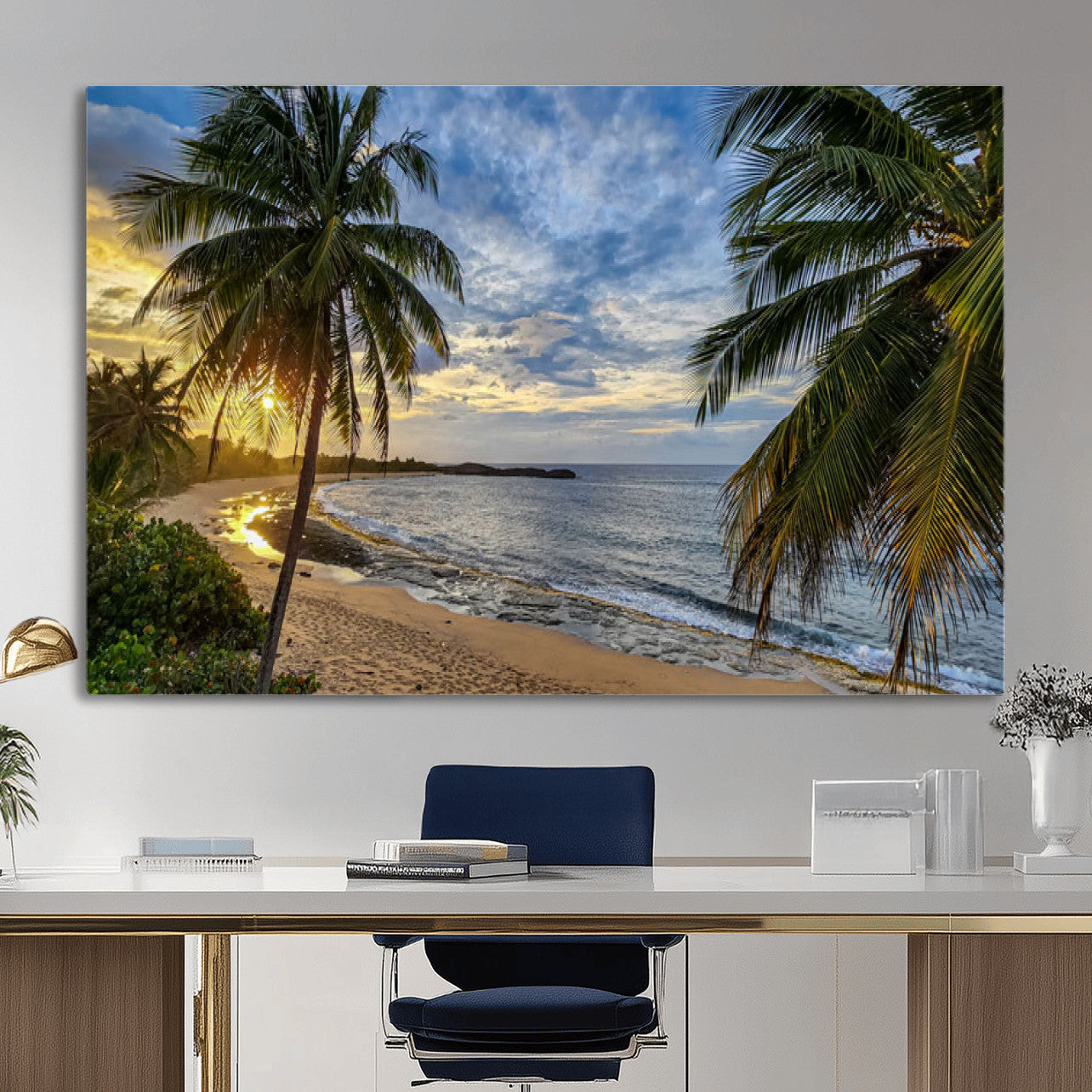 40002010-MGV-CV-36X24 - Mar Chiquita Beach Puerto Rico Canvas Wall Art, Manati Caribbean Coastal Photography Print, Tropical Ocean Sunset Decor