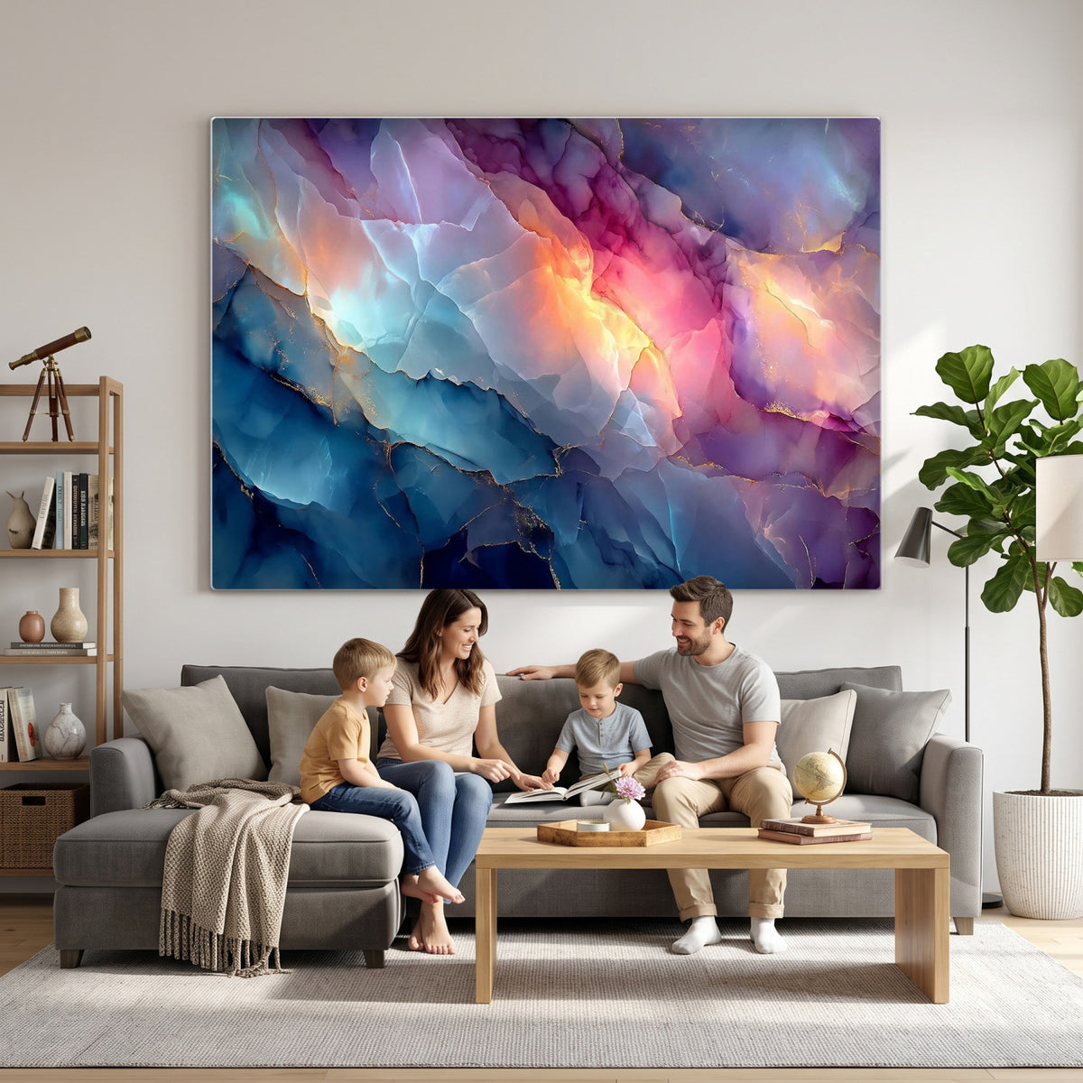 28163849-MGV-CV-36X24 - Colorful Abstract Canvas Wall Art Print, Vibrant Popup Color Art Print