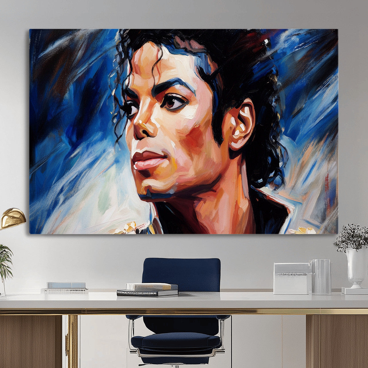 51466481-MGV-CV-36X24 - Abstract Michael Jackson Photo Wall Art Canvas Print