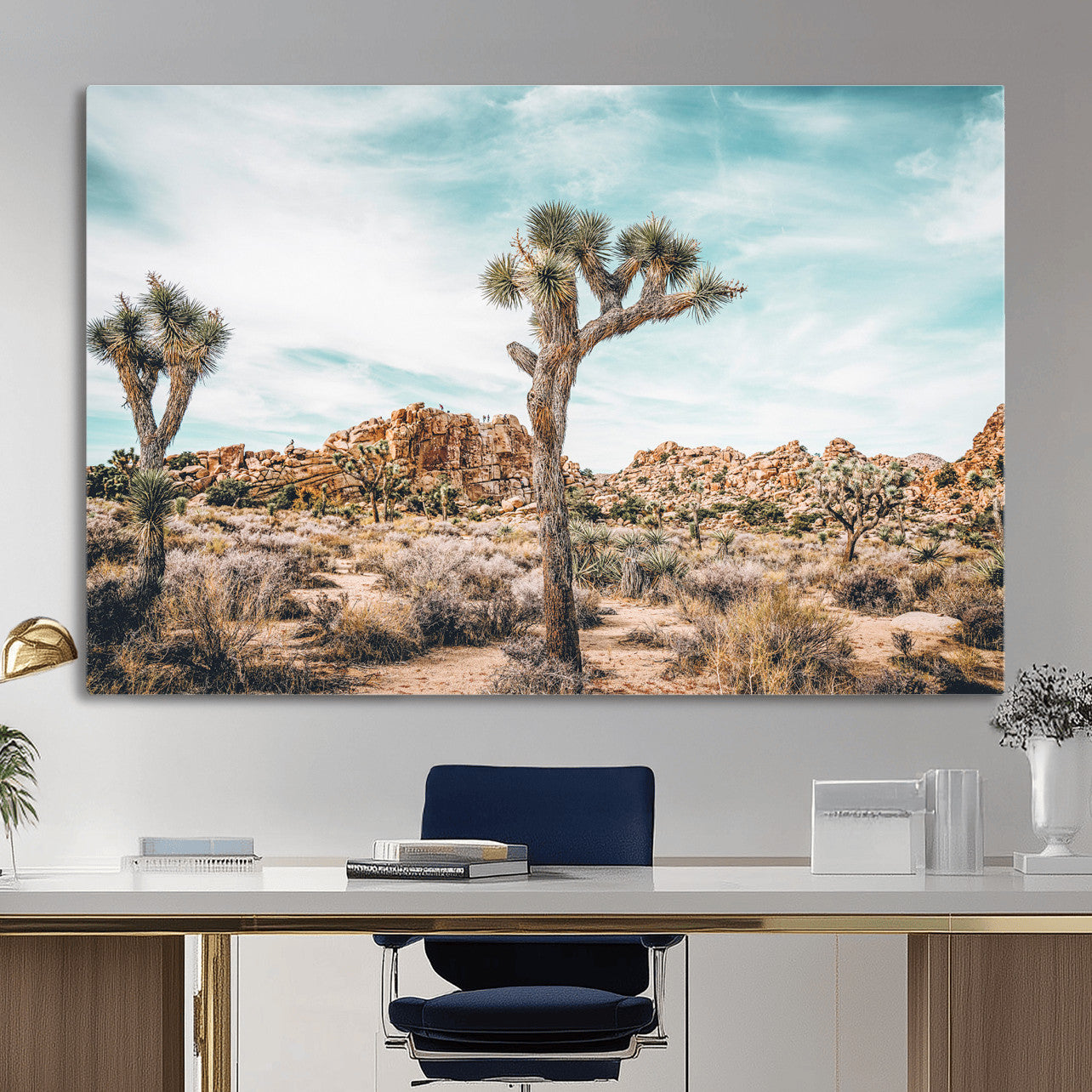 41451127-MGV-CV-36X24 - Joshua Tree National Park Canvas Wall Art Print, Desert Landscape Photography, Southwest Nature Decor, Ready to Hang
