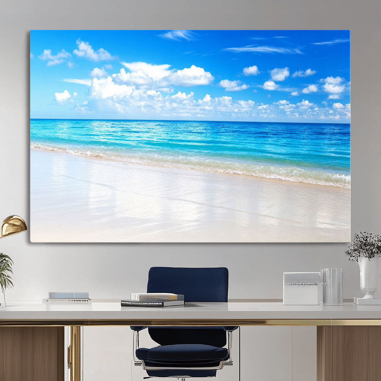 67491909-MGV-CV-36X24 - Tropical Beach Ocean Wall Art Canvas Print for Home Decor