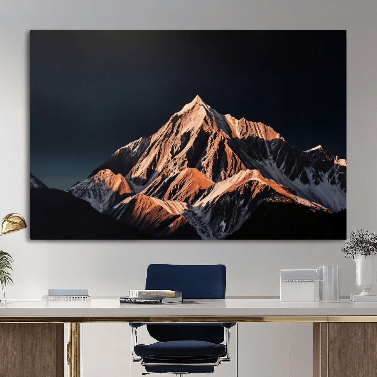 10196184-MGV-CV-36X24 - Snow Mountain Wall Art Canvas Print for Living Room Decor
