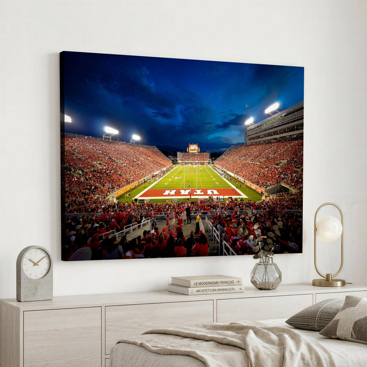 74019251-MGV-CV-36X24 - Rice-Eccles Stadium Wall Art Canvas Print - Utah Salt Lake City Stadium Print