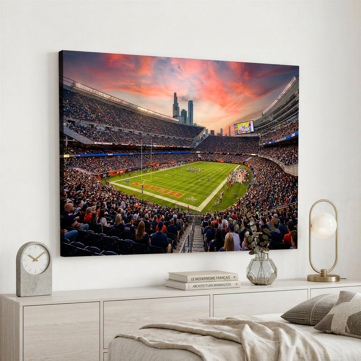 38873544-MGV-CV-36X24 - Soldier Field Wall Art Canvas Print, Chicago Bears Stadium Decor