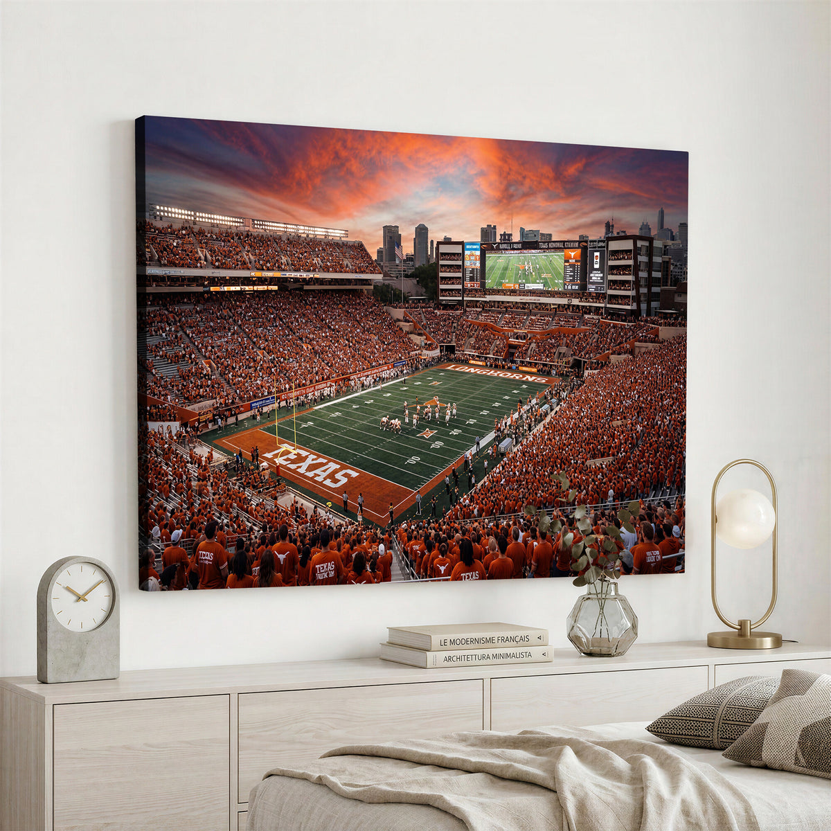 68564193-MGV-CV-36X24 - Darrell K Royal Texas Memorial Stadium Wall Art Canvas Print, Texas Longhorns Stadium Decor