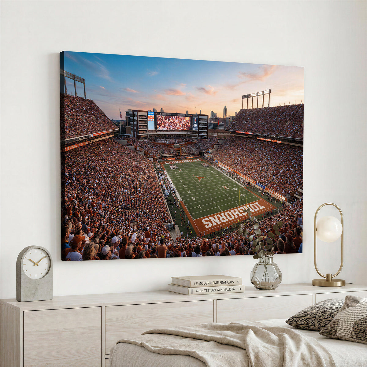 41187139-MGV-CV-36X24 - Texas Memorial Stadium Canvas Wall Art, Austin College Football Print for Sports Den Decor