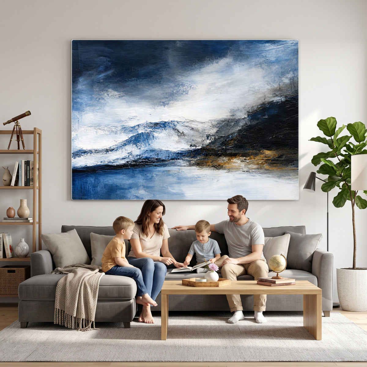 48142030-MGV-CV-36X24 - Extra Large Abstract Wall Art Canvas Print