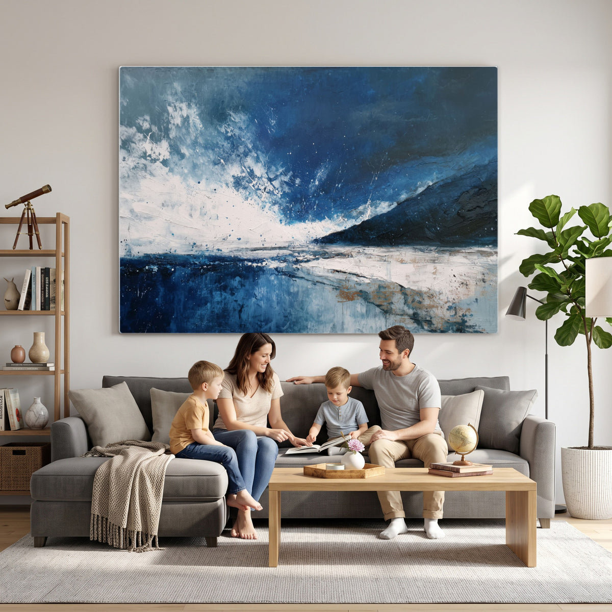 76136620-MGV-CV-36X24 - Extra Large Abstract Wall Art Canvas Print