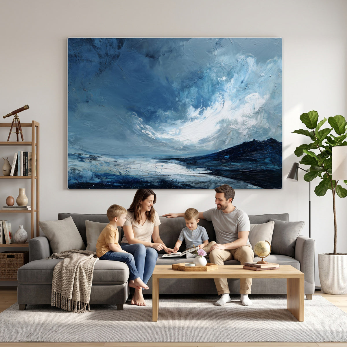 66685630-MGV-CV-36X24 - Extra Large Abstract Wall Art Canvas Print