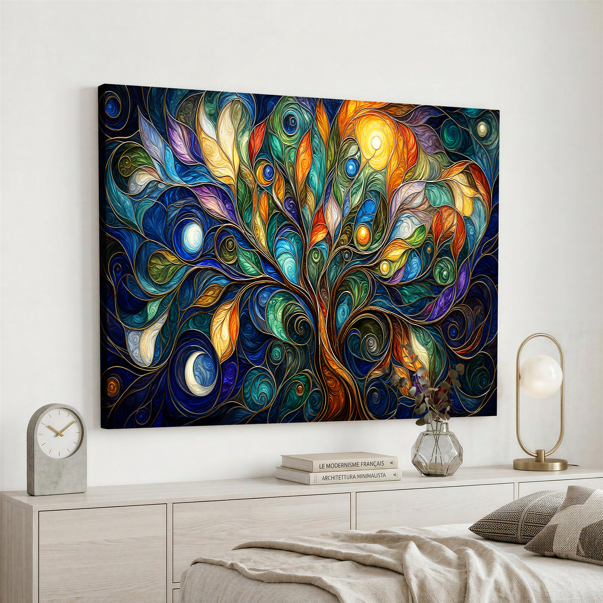 60127105-MGV-CV-36X24 - Psychedelic Tree Of Life Wall Art - Vibrant Swirl Cosmic Nature Decor