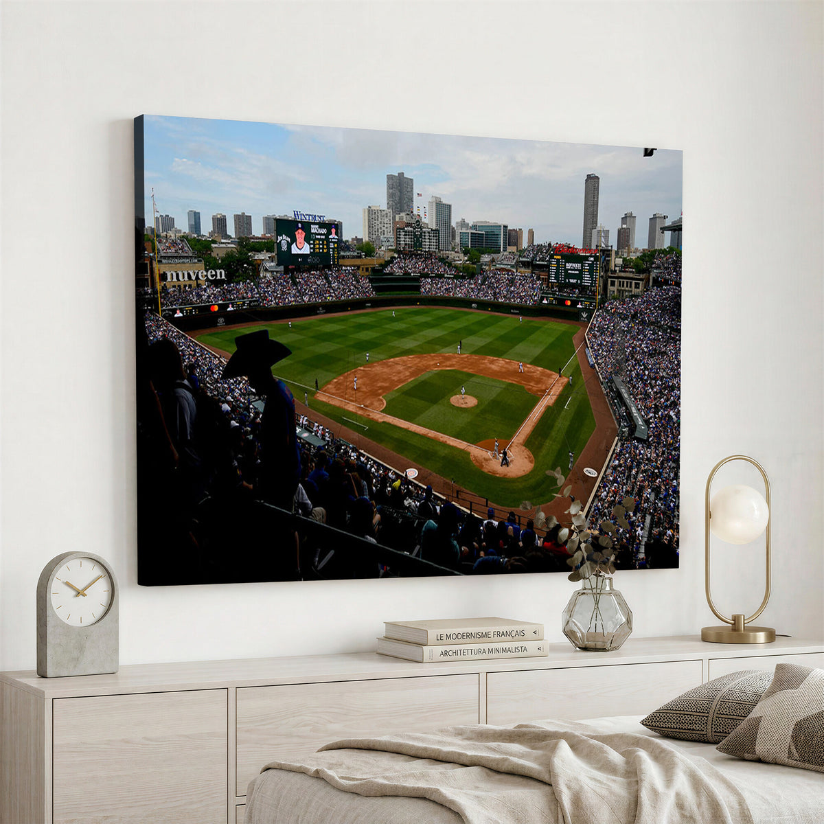 34859D-MGV-CV-36X24 - Chicago Cubs Baseball Team Print - Wrigley Field Stadium