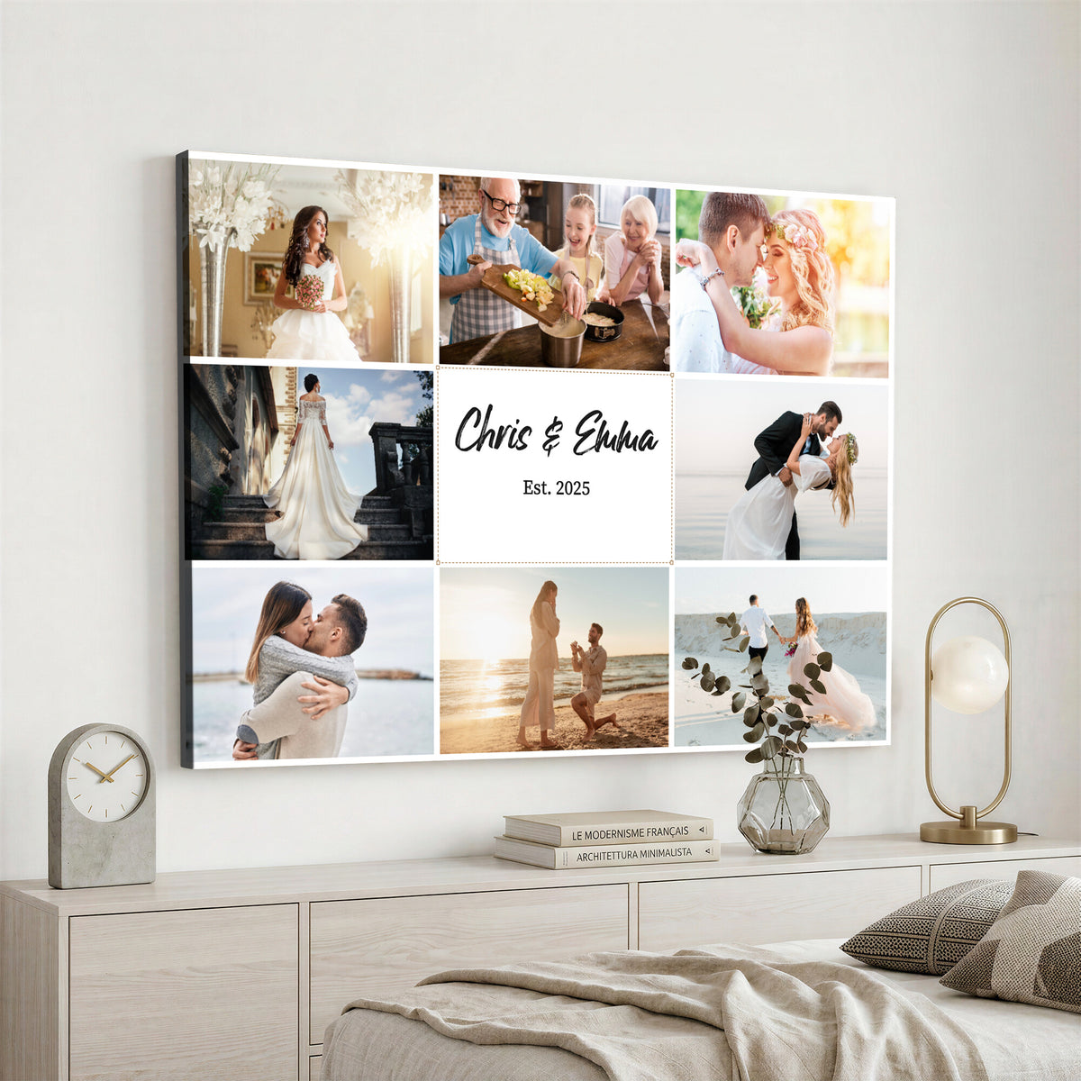 CSTM914ANIDD-MGV-CV-36X24 - Custom Photo Framed Canvas Wall Art, Personalized Picture Print
