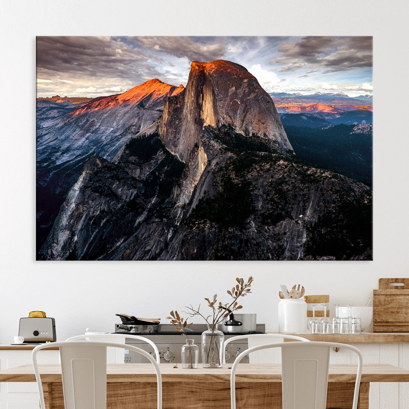20714-MGV-CV-36X24-Half Dome Wall Art Print - Yosemite Majestic Triptych Landscape Print – National Park Nature Decor for Living Room or Office – Ready to Hang