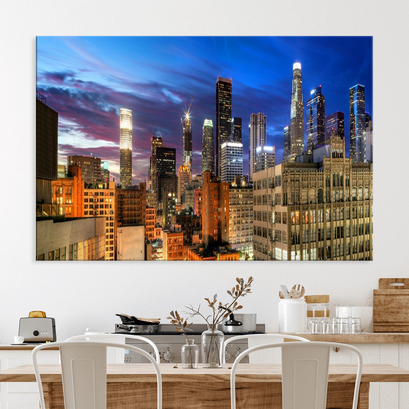 39051-MGV-CV-36X24-Los Angeles Night Wall Art Canvas Print