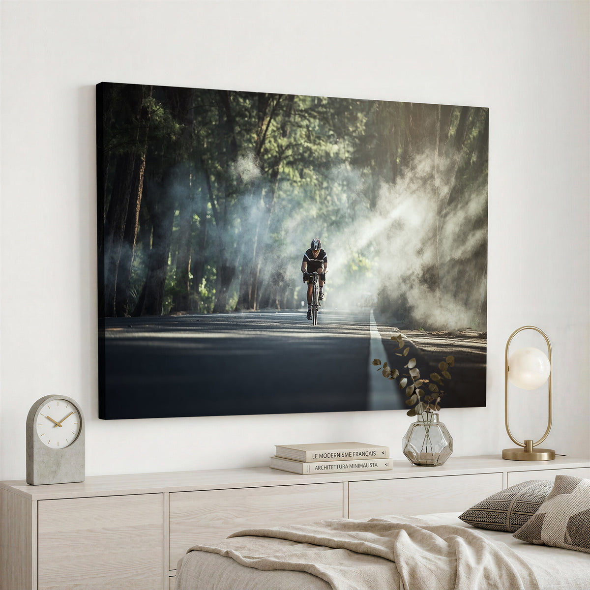 60298-MGV-CV-36X24 - Cycling Road Bike in the Morning, Cycling Road Bike Canvas Print