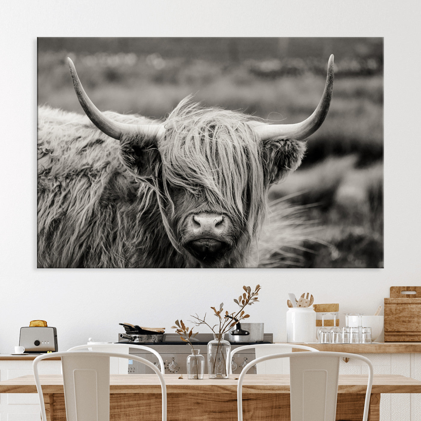 67365-MGV-CV-36X24-Cow Focus Canvas Wall Art Print