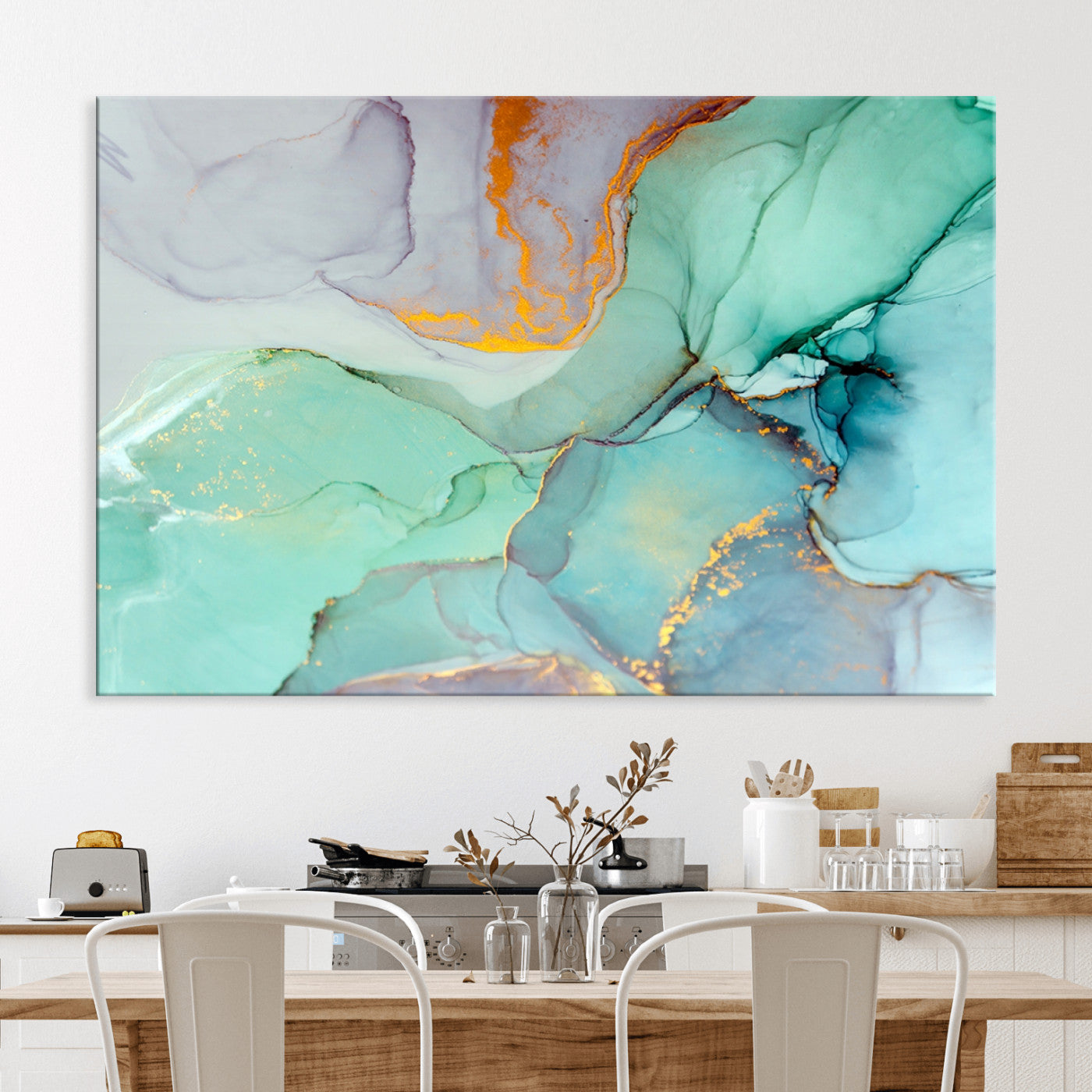 36934-MGV-CV-36X24-Colorful Marble Fluid Effect Canvas Wall Art Print