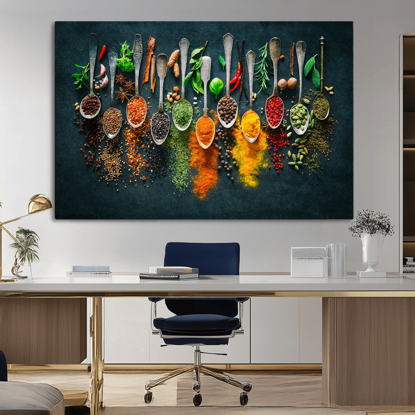 MGV-CV-36X24 - Herbs and Spices Kitchen Wall Art Canvas Print