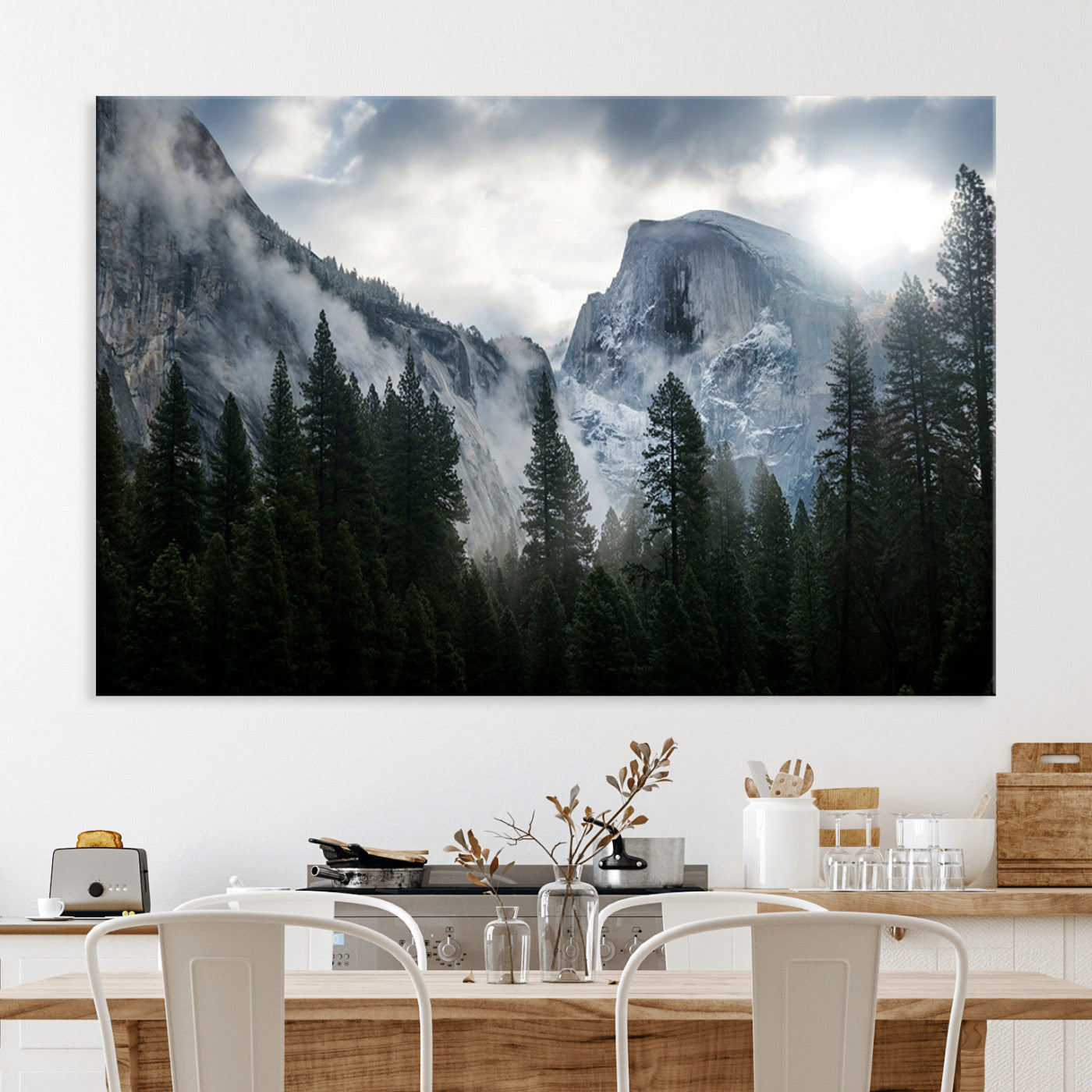 98725-MGV-CV-36X24-Wall Art Foggy Forest Landscape Canvas Print