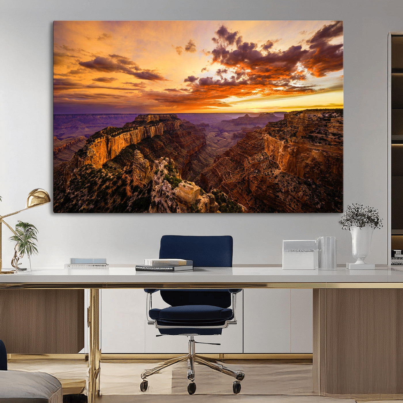 MGV-CV-36X24 - Mesmerizing Sunset from Grand Canyon Nal Park Wall Art, Grand Canyon Canvas Print