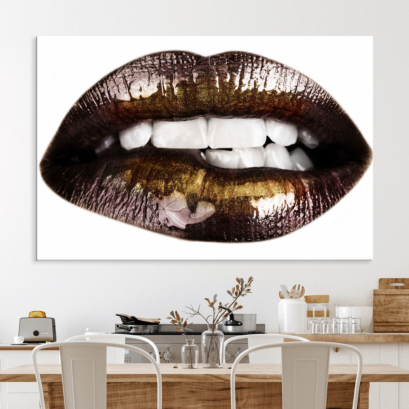 67580-MGV-CV-36X24-Close Up Lips Wall Art Canvas Print