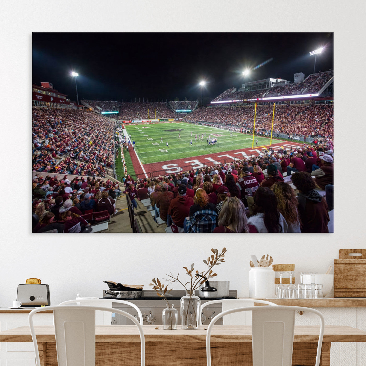 56191-MGV-CV-36X24-American Football Wall Art Canvas Print, Stadium Sport Wall Art Print